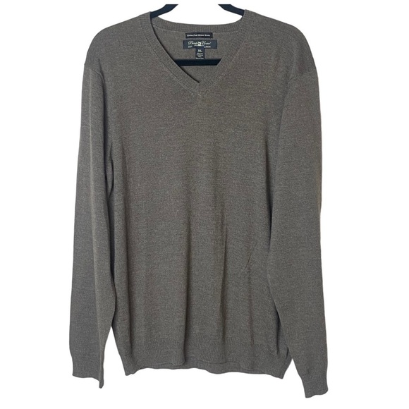 Men’s 100% merino wool v neck pullover sweater size XL - Picture 1 of 8